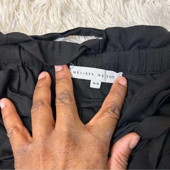 ◾️Melissa Nepton Wide Leg Paper Bag Tie Waist Cropped Pants - Picture 3 of 7